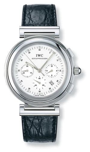 IWC Da Vinci SL Chronograph MecaQuartz Stainless Steel / White / Croco