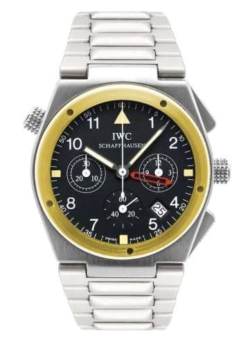 IWC Ingenieur Mecaquartz Chronograph Alarm Stainless Steel / Yellow Gold / Black / Bracelet