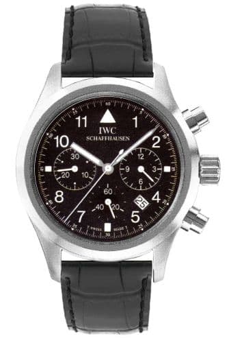 IWC Pilot's Watch Chronograph Mecaquartz Stainless Steel / Black / Strap