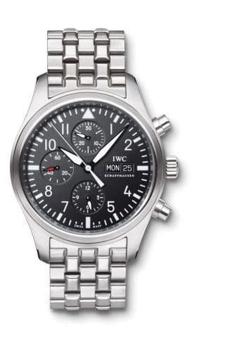 IWC Pilot's Watch Chronograph Stainless Steel / Black / Bracelet