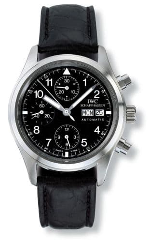 IWC Pilot's Watch Chronograph Stainless Steel / Black / German / Strap