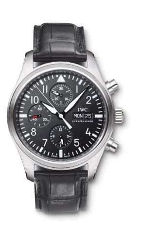 IWC Pilot's Watch Chronograph Stainless Steel / Black / Strap