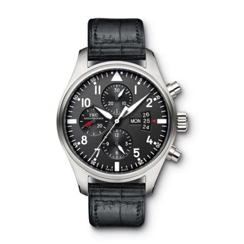 IWC Pilot's Watch Chronograph Stainless Steel / Black / Strap