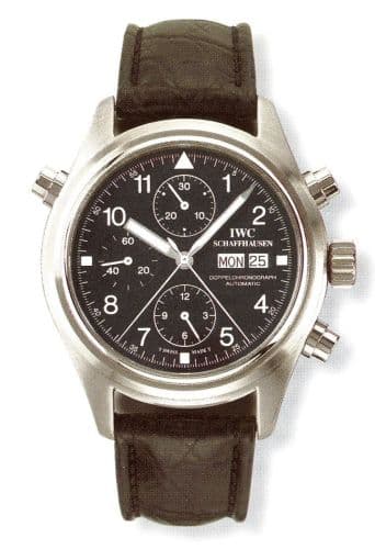 IWC Pilot's Watch Doppelchronograph Stainless Steel / Black / German / Strap