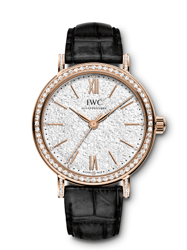 IWC Portofino 34 Rose Gold / Diamond / Silver-Embossed / Santoni