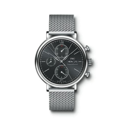 IWC Portofino Chronograph Stainless Steel / Black / Milanese