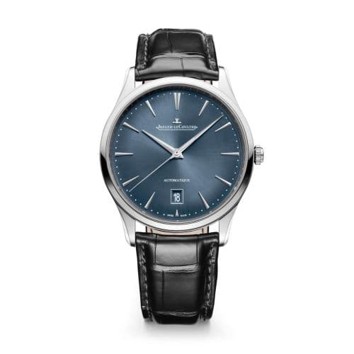 Jaeger-LeCoultre Master Ultra Thin Date Stainless Steel / Blue - Grey / Alligator