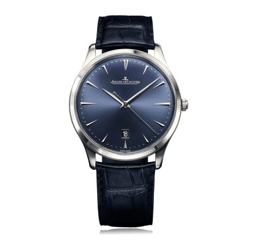 Jaeger-LeCoultre Master Ultra Thin Date Stainless Steel / Bucherer Blue