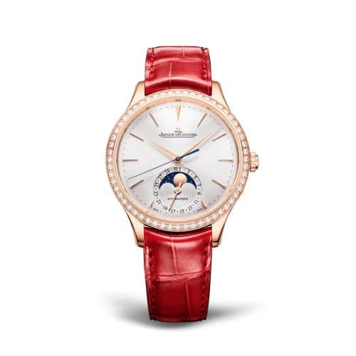 Jaeger-LeCoultre Master Ultra Thin Moon 36 Pink Gold - Diamond / Silver / Alligator