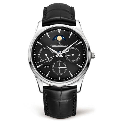 Jaeger-LeCoultre Master Ultra Thin Perpetual Stainless Steel / Black / Alligator