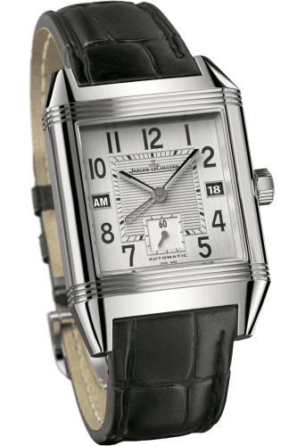 Jaeger-LeCoultre Reverso Squadra Hometime Stainless Steel / Silver / Alligator