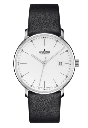 Junghans Form A Stainless Steel / White Stick / Black Calf