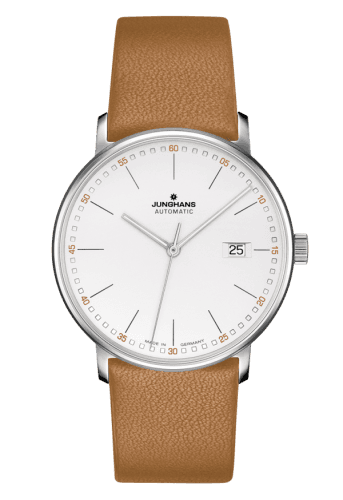 Junghans Form A Stainless Steel / White Stick / Brown Calf