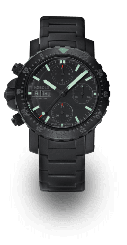 Kobold Phantom Black Ops Chronograph DLC / Black / Bracelet