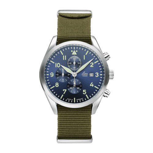 Laco Chronographs Atlanta / Stainless Steel / Blue