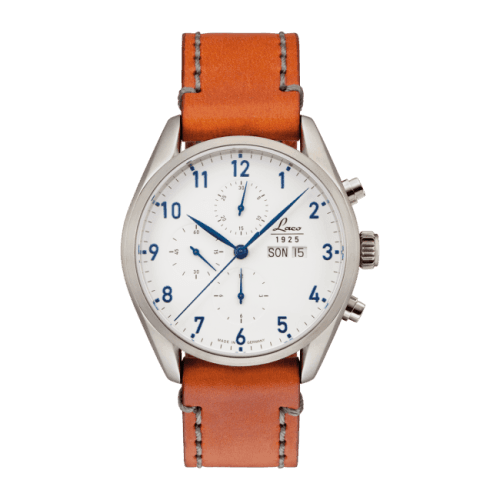 Laco Chronographs Chicago / Stainless Steel / White