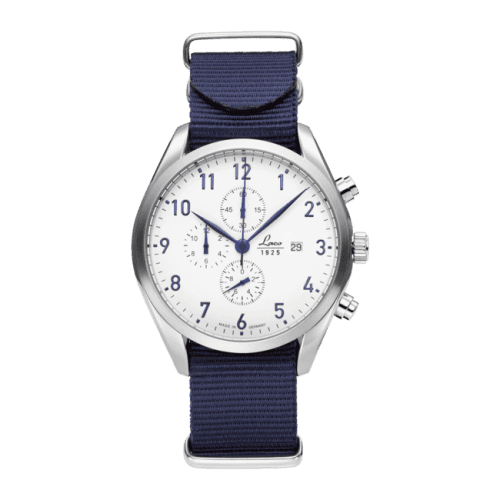 Laco Chronographs Helgoland / Stainless Steel / White
