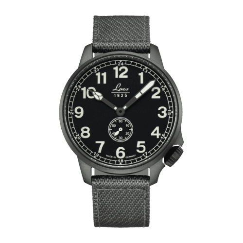 Laco Pilot Watch Special Models JU / Stainless steel / Black