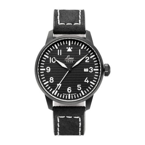 Laco Pilot Watch Special Models Model Luzern / Stainless steel / Black