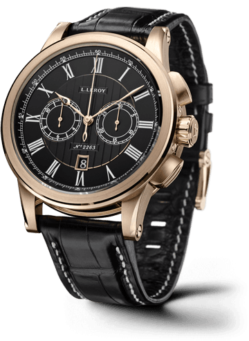 Leroy Automatic Deck Chronograph Pink Gold Black