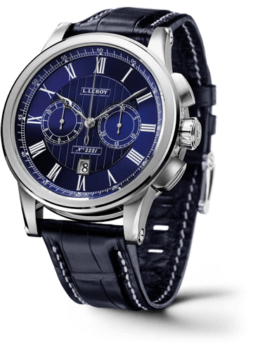 Leroy Automatic Deck Chronograph White Gold Blue