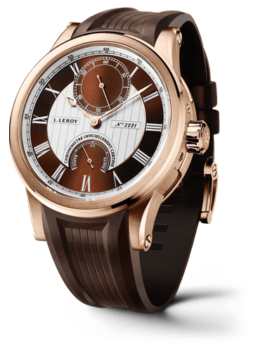 Leroy Automatic Deck Chronometer Pink Gold Brown-Silver