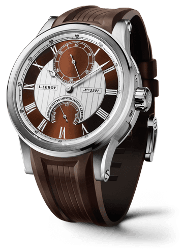 Leroy Automatic Deck Chronometer White Gold Brown-Silver