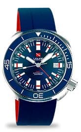 Ligure Tartaruga Scuba Diver GMT Stainless Steel / Blue / Rubber