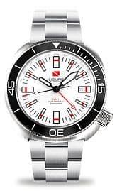 Ligure Tartaruga Scuba Diver GMT Stainless Steel / White / Bracelet