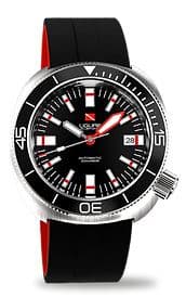 Ligure Tartaruga Scuba Diver Stainless Steel / Black / Rubber