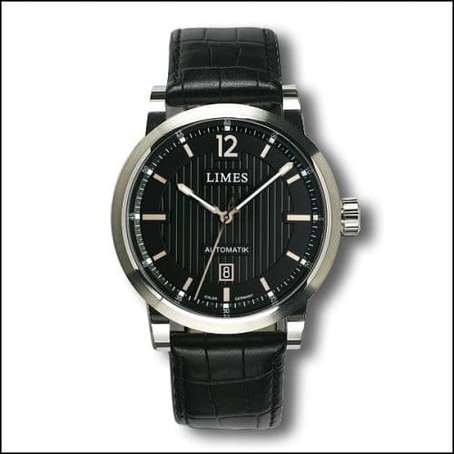 Limes Chyros Automatic - Black / black leather strap (Croco)