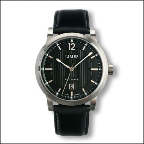 Limes Chyros Automatic - Black / black leather strap