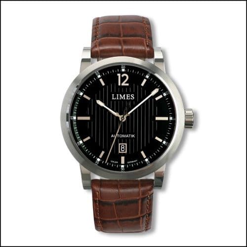 Limes Chyros Automatic - Black / brown leather strap (Croco)