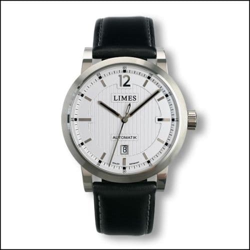 Limes Chyros Automatic - Silvered / black leather strap