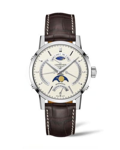 Longines 1832 Retrograde Moonphase Stainless Steel / Beige