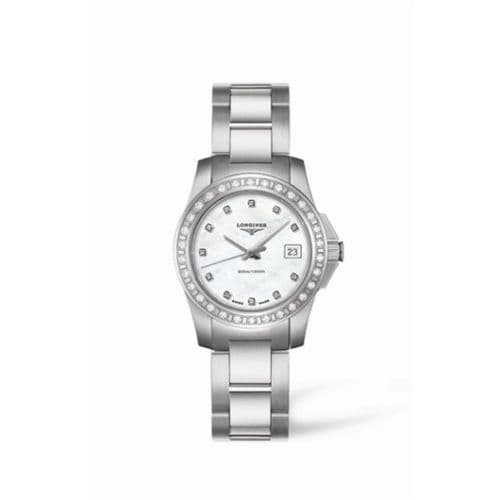 Longines Conquest 29.5 Quartz Stainless Steel Diamond Bezel