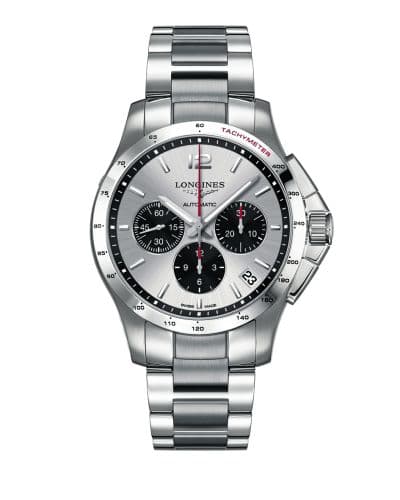 Longines Conquest Chronograph Automatic 44.5mm Silver Panda