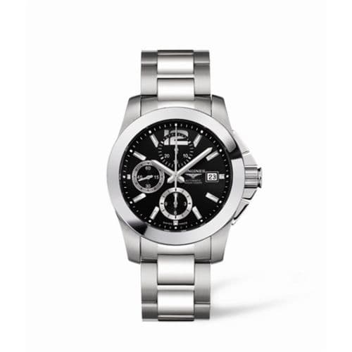 Longines Conquest Chronograph Black Bracelet