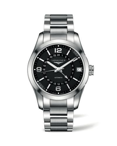 Longines Conquest Classic 42 GMT Stainless Steel / Black / Bracelet