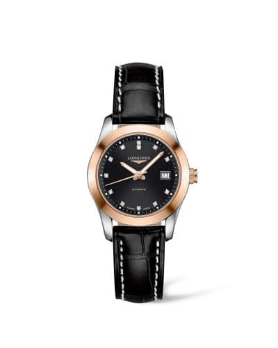 Longines Conquest Classic Automatic 29.5 Stainless Steel / Red Gold / Black / Strap