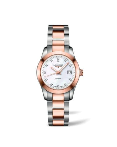 Longines Conquest Classic Automatic 29.5 Stainless Steel / Red Gold / MOP / Bracelet
