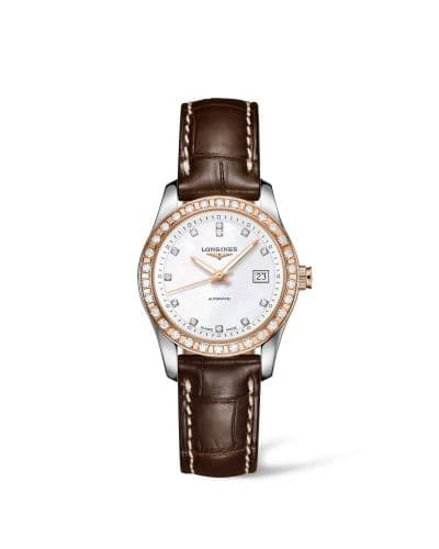 Longines Conquest Classic Automatic 29.5 Stainless Steel / Red Gold / MOP / Strap