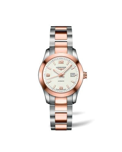 Longines Conquest Classic Automatic 29.5 Stainless Steel / Red Gold / White / Bracelet