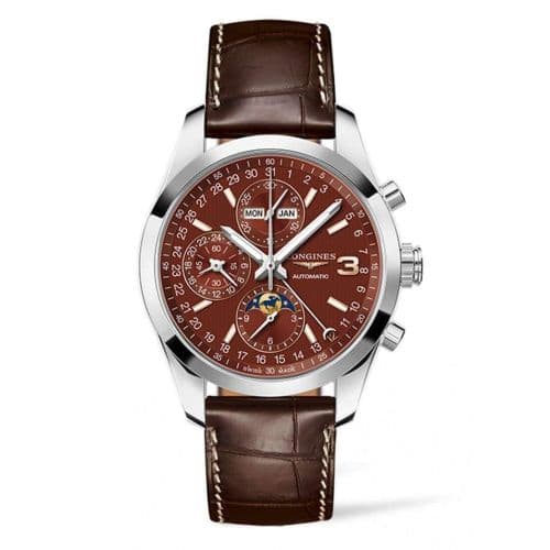 Longines Conquest Classic Moonphase Stainless Steel / Chocolate / Triple Crown Collection