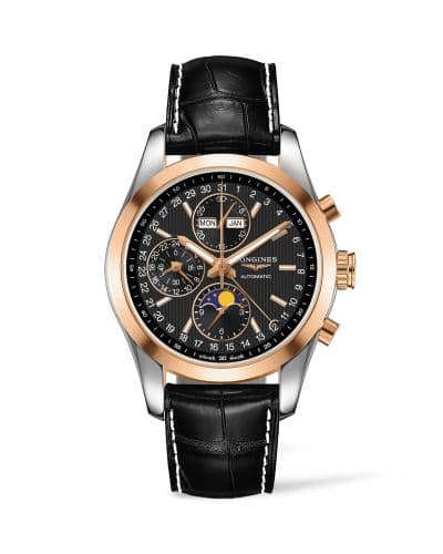 Longines Conquest Classic Moonphase Stainless Steel - Red Gold / Black