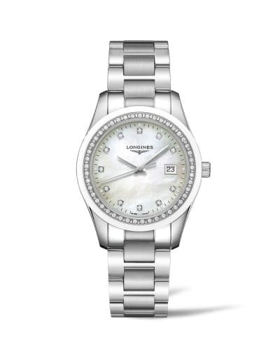 Longines Conquest Classic Quartz 34 Stainless Steel / Ceramic / Diamond / Black