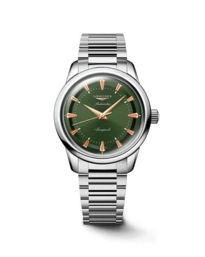 Longines Conquest Heritage 38 Stainless Steel / Green / Bracelet