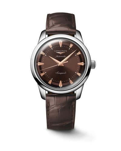 Longines Conquest Heritage 40 Stainless Steel / Brown