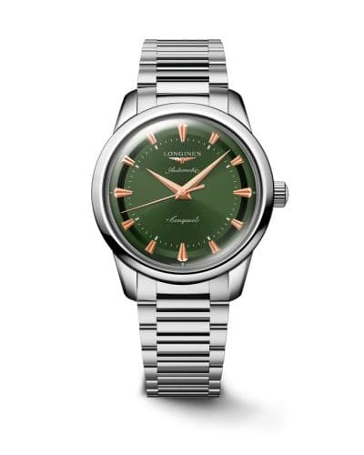 Longines Conquest Heritage 40 Stainless Steel / Green / Bracelet