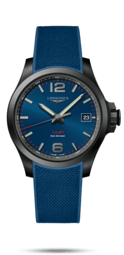 Longines Conquest V.H.P. 41 PVD / Blue / Rubber